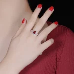 Classic natural ruby Red Stone Rings for Women 925 Sterling Silver Fashion Anniversary Jewelry For girls Christmas Day Gift - Image 6