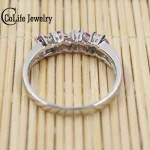 Hotsale Silver Ruby Engagement Ring for Woman 100% 2mm * 4mm Natural Ruby Ring 925 Sterling Silver Ruby Wedding Ring - Image 4