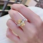 PANSYSEN Bohemia 100% 925 Sterling Silver 10*14MM Oval Citrine sapphire Wedding Engagement Ring for Women Fine Jewelry Gifts - Image 5