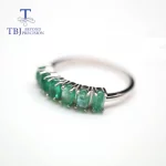 TBJ,Natural zambia green emerald Ring oval 3*5mm 1.8ct real gemstone jewelry 925 sterling silver for women mom wife gift - Image 6