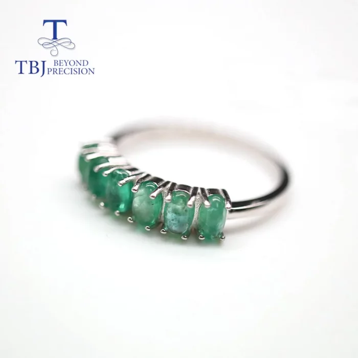 TBJ,Natural zambia green emerald Ring oval 3*5mm 1.8ct real gemstone jewelry 925 sterling silver for women mom wife gift - Image 6