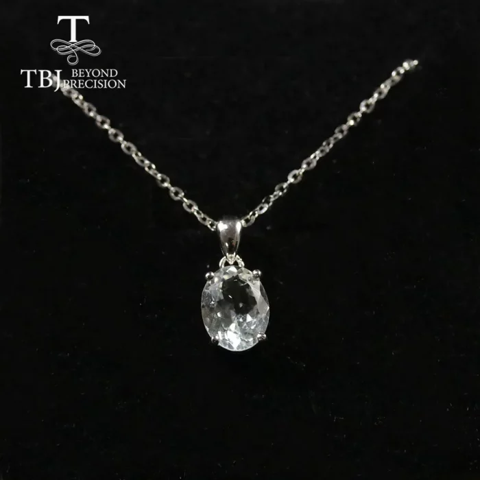 Multi ov 7*9mm Gemstone Pendant ,simple design black opal neckalce aquamarine pendant labradorite pendant 925 sterling silver - Image 5