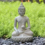 Zen-Inspired Solar-Powered Buddha Statue with Light - Resin Garden & Entryway Decor, Outdoor Ornament - Image 5