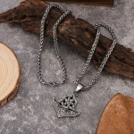 European & American Zinc Alloy Necklace Viking Triangle Celtic Knot Men's Pendant Necklace Retro Style Jewelry Accessories - Image 5