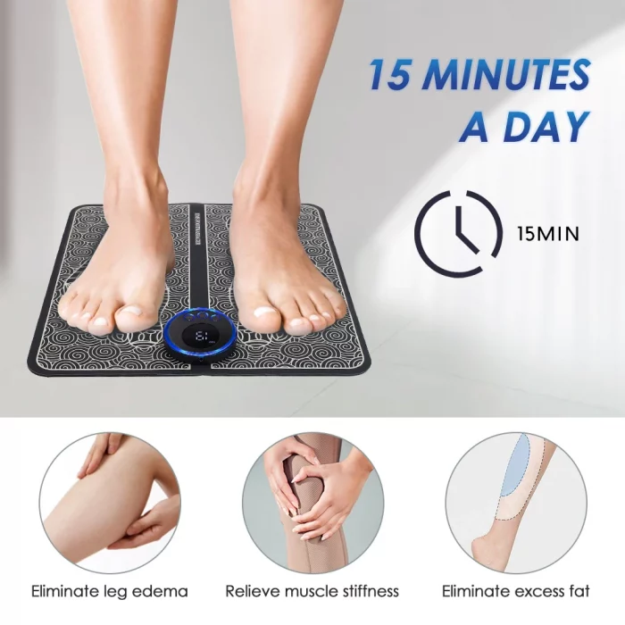 Rechargeable Electric Foot Massager Pad Electrostimulator Massage Mat EMS Muscle Massager Relax Feet Massage Fitness Masajeador - Image 5