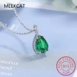 1.4ct Natural Peridot 925 Sterling Silver Pendant Necklace for Women Green Gemstone Anniversary Gift 45cm Link Chain - Image 3