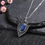 Retro Elegant Kyanite Necklace for Women Moonstone Labradorite Natural Gemstone Pendant Birthday Engagement Party Jewelry Gifts - Image 5