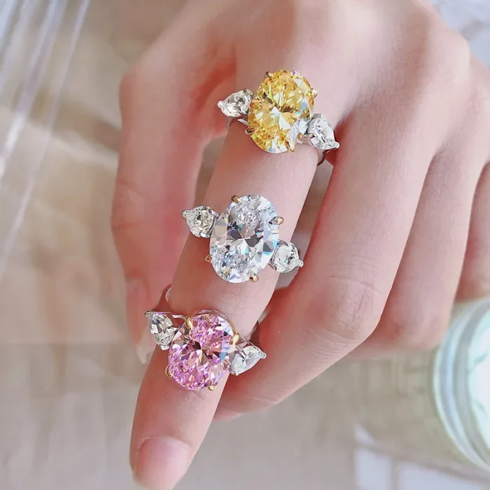 PANSYSEN Bohemia 100% 925 Sterling Silver 10*14MM Oval Citrine sapphire Wedding Engagement Ring for Women Fine Jewelry Gifts - Image 7