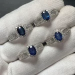 Vintage Natural sapphire Ring For Women Copper Simple Fine Jewelry Stone Gemstone Classic Style - Image 4