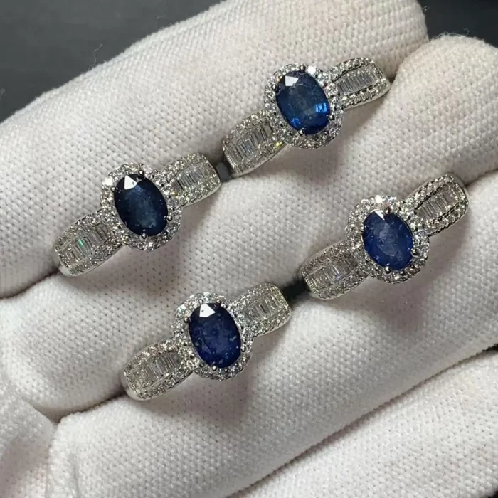 Vintage Natural sapphire Ring For Women Copper Simple Fine Jewelry Stone Gemstone Classic Style - Image 4