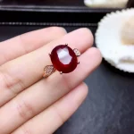Natural New 10*12mm Burning Pigeon Blood Ruby Gemstone Fashion Ring for Women Real 925 Sterling Silver Fine Jewelry - Image 5