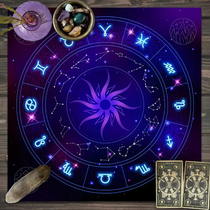 1pc Tarot card tablecloth, mysterious rune astrology altar cloth, witchcraft cabin decoration tablecloth, card game tablecloth - Image 5