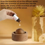 Car & Home Essential Oil Diffuser - Made of Wood Mini Cute Natural Fragrance Diffuser Suitable for Bedroom Living Room Bathroom