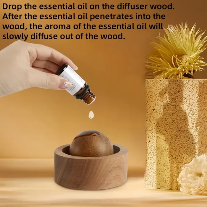 Car & Home Essential Oil Diffuser - Made of Wood Mini Cute Natural Fragrance Diffuser Suitable for Bedroom Living Room Bathroom - Image 1