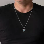 Vnox Vintage Celtic Knot Pendant with Moonstone Inlaid Necklaces for Men Women, Witch Knot Collar Jewelry with Box Chain - Image 4