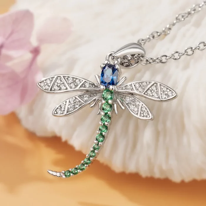 Buyee 925 Sterling Silver Fashion Pendant Chain Excellent Dragonfly Necklace Gift for Women Glamour Fine Jewelry Chain - Image 3