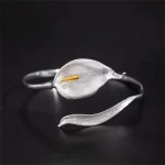 Retro S925 Sterling Silver Simplicity Calla Lily Bracelet for Women Fine Fashion Party Weddings Jewelry Personality Design - Image 6