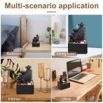 Tabletop Waterfall Home Decor Relaxation Meditation Desktop Fountain with Soft Lights Flowing Water Ornaments Mother's Day Gifts - Image 3