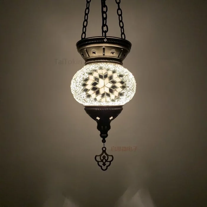 New Turkish Mosaic Pendant Lamp Vintage Art Deco Handcrafted Lamparas De Mesa Mosaic Glass Romantic Light Lamparas Con Mosaicos - Image 2