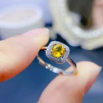 Natural Yellow Sapphire Rings for women silver 925 jewelry luxury gem stones 18k gold plated free shiping items - Image 2