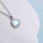 CIAXY Silver Color Moonstone Pendant Necklaces for Women Temperament Deer Antlers Clavicle Chain Luxury Jewelry collares - Image 5