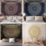 Mandala Tapestry Indian Bohemian Psychedelic Background Cloth Home Decoration Room Living Room Wall Hanging Cloth