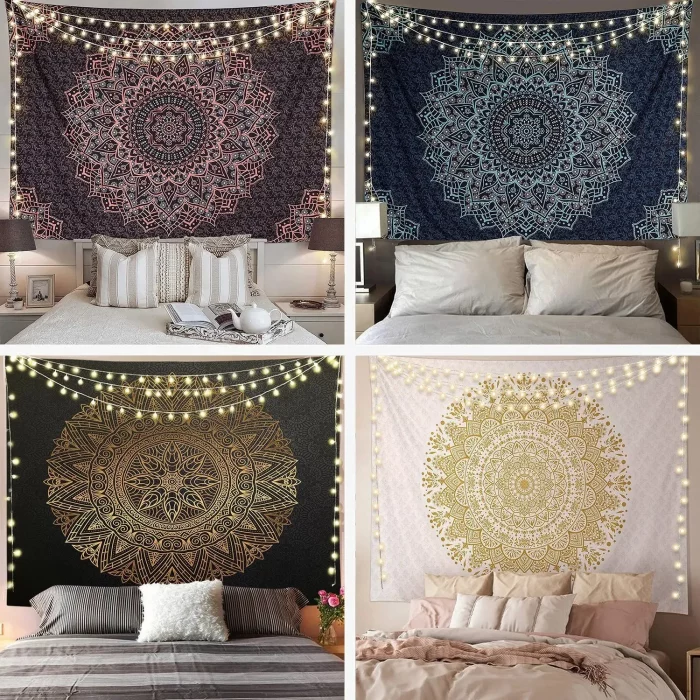 Mandala Tapestry Indian Bohemian Psychedelic Background Cloth Home Decoration Room Living Room Wall Hanging Cloth - Image 2