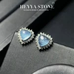 HEYYA STONE Oval Natural Aquamarine Stud Earrings For Women stainless steel Simple Fine Jewelry Stone Gemstone Classic Style - Image 8