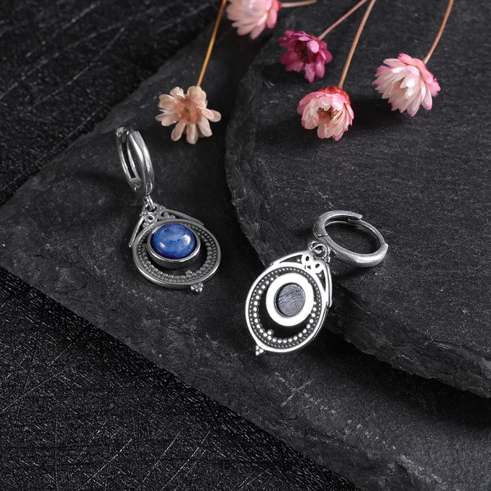 Vintage Natural Moonstone Kyanite Earrings Elegant Labradorite Gemstone Drop Earring Engagement Wedding Party Jewelry Gifts - Image 6