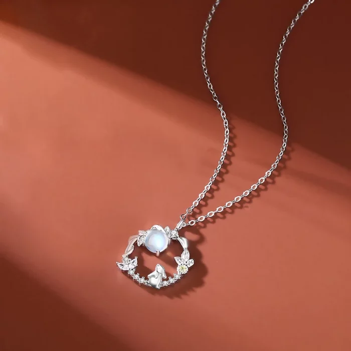 NEW European New S925 Sterling Silver Necklace AAA CZ Rabbit For Women Birthday Party Gift Jewelry - Image 4