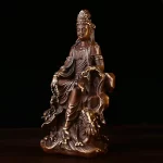 Feng Shui Copper Lucky Guanyin Ornaments Home Office Small Offering Buddha Statue Bodhisattva Decor - Image 3