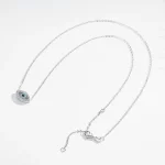 TONGZHE 925 Sterling Silver Necklace Pendant Lucky Evil Eye Blue CZ Long Link Chain Turkey Jewelry Sapphire Aquamarine Necklace - Image 6