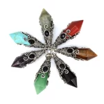 Natural 12 Faceted Crystal Stone Pendulums For Spiritual Dowsing Divination Amethyst Rose Quartz Stone Pendulum Pendant Jewelry - Image 4
