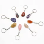 Natural Raw Ore Keychain Gem Reiki Healing Quartz Agate Citrine Irregular Stone Pendants Charms DIY Jewelry Making Accessorie - Image 6