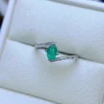 3*5mm Natural Emerald Ring Simple Design S925 Sterling Silver With Certificate Fashion Fine Charm Wedding Jewelry for Women FS - Image 7