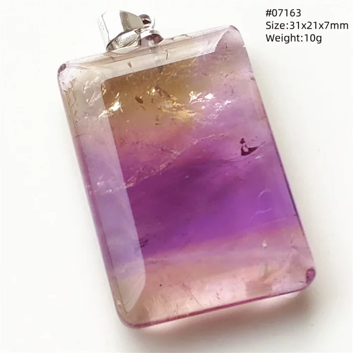 Natural Purple Ametrine Quartz Pendant Rectangle Water Drop Bead Amethyst Citrine Jewelry Women Men Necklace Brazil AAAAAA - Image 7