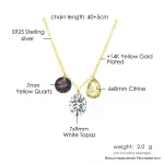 Natural Citrine Topaz Yellow Quartz Bare Stone Chocker For Women Elegant 925 Sterling Silver Gold Plated Fine Jewelry LMNI087 - Image 7