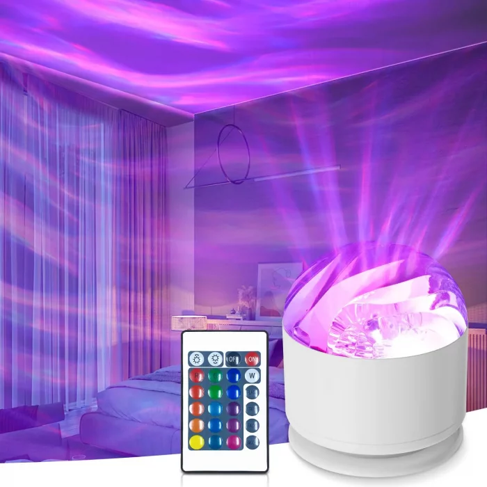Night Sky Starry Projector Light Night Light Remote RGB 7 Modes Aurora Water Ripple Projector Lamp Party Room Decor USB Plug-in - Image 2