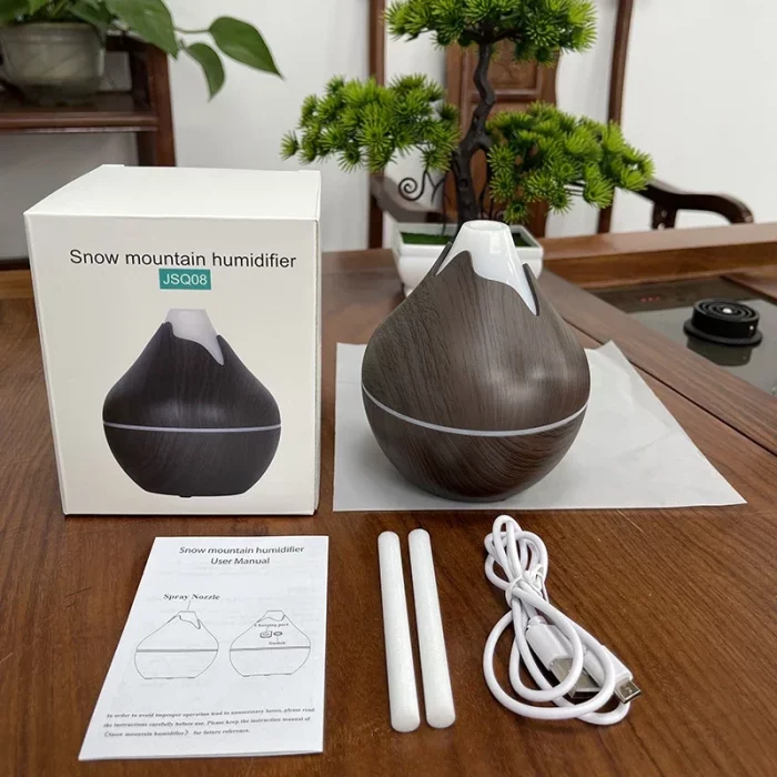350ML USB Aroma Oil Diffuser Wood Electric Humidifier Ultrasonic Air Humidifier Mini Aromatherapy LED Light Mist Maker for Home - Image 7