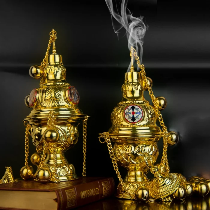HTISOK Orthodox Church Incense Christian Hanging Incense Burner with Chain Mass Prayer Easter Orthodox Church Incense Burner - Image 6