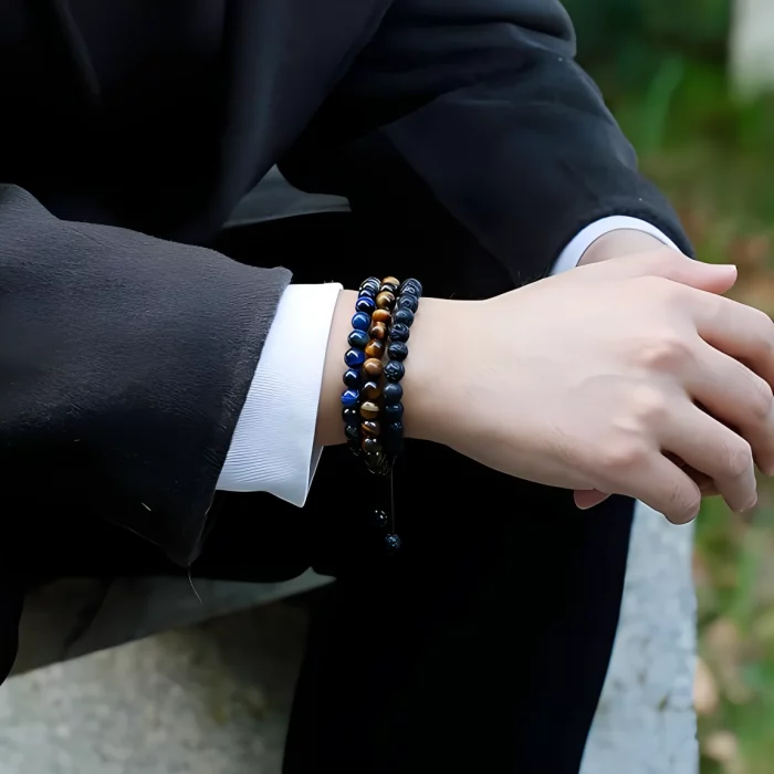 3 Style 8mm Natural Tiger Eyes Lava Rock Protection HANDMADE Bracelet Men's Gift - Image 7