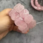 AA Quality Rose Quartz Stone Beads Bracelet Natural Gemstone Charming Bangle Fine Jewelry for Woman for Gift Wholesale ! - Image 2