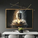 Religious Buddha Painting, Canvas Print Lotus Buddha Posters, Wall arts Decor, Home Living Room Decor, No Frame - Image 4