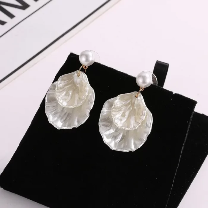 Exquisite Temperament Pearl Shell Dangle Earrings for Women Charm Summer Beach Korea Earring Jewelry Accessory Wholesale - Image 6