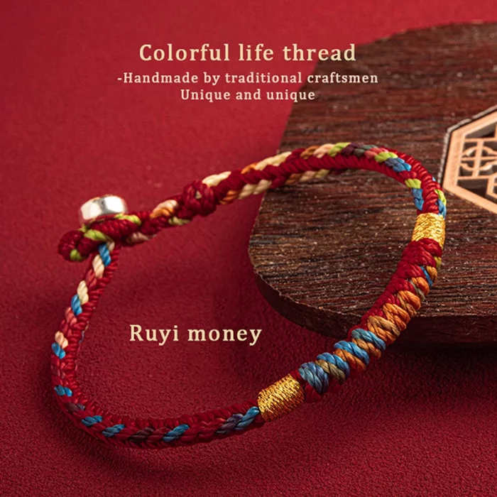 Tibetan Bracelet Colorful Thread Good Lucky Charm Rope Bracelet Bangles For Women Men Knots Red Thread Bracelets - Image 2