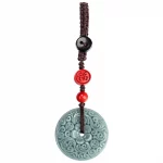 Original Natural A-grade Jade Blue Horizontal Buckle Mobile Phone Pendant With Chinese Style Jade Stone Car Keychain Bag Hanging - Image 6