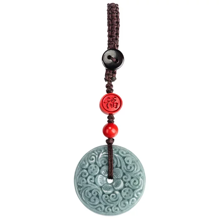Original Natural A-grade Jade Blue Horizontal Buckle Mobile Phone Pendant With Chinese Style Jade Stone Car Keychain Bag Hanging - Image 6