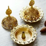 Retro Copper Mini Crown Hollow Out Incense Stick Burner Holder Golden Arab Burner Catcher Home Decoration Sandalwood Censer - Image 4