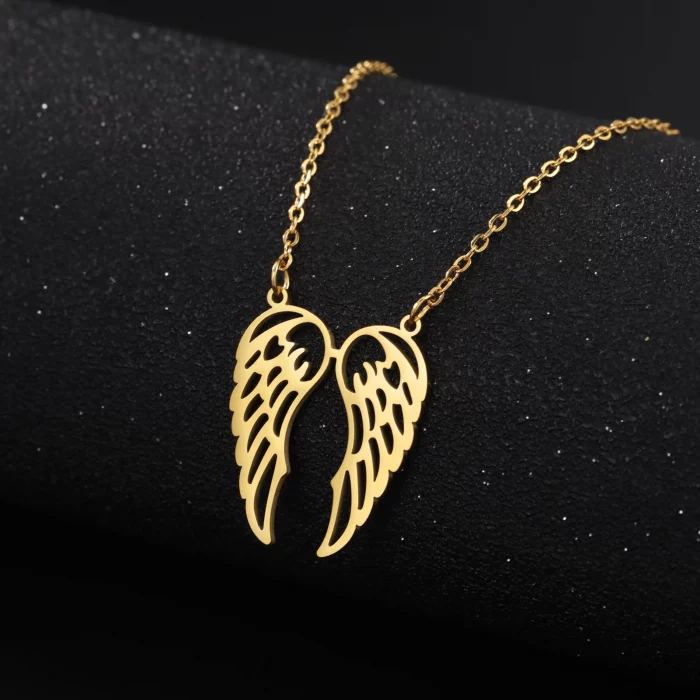 Wing Necklace Angel Chain Supernatural Amulet Gift For Woman Man Stainless Steel Talisman Pendant Fashion Jewelry - Image 2