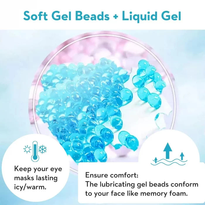 Gel Eye Mask Reusable Beads for Hot & Cold Therapy Soothing Relaxing Beauty Gel Eye Mask Sleeping Ice Goggles Sleeping Mask - Image 4